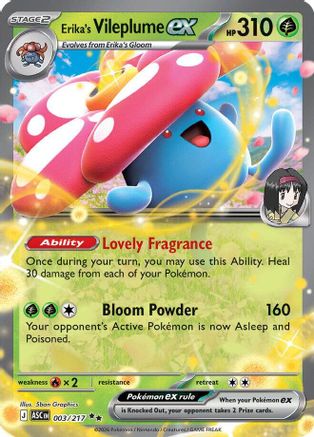 Erika's Vileplume ex 003  - Holofoil ME Ascended Heroes - Double Rare