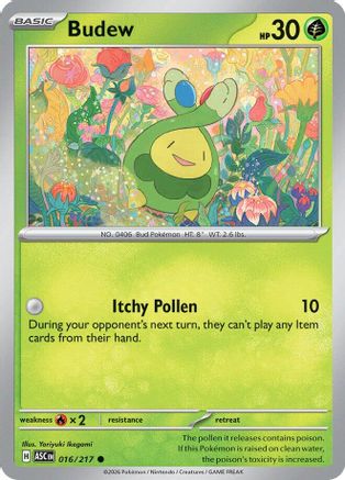 Budew 016/217  - Reverse Holofoil ME Ascended Heroes - Common