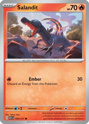 Salandit 034  - Reverse Holofoil ME Ascended Heroes - Common
