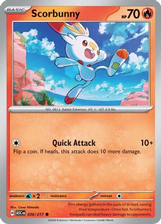 Scorbunny 036/217  ME Ascended Heroes - Common