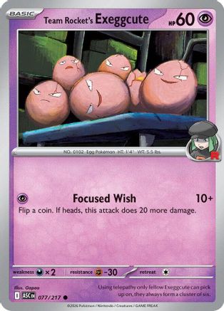 Team Rocket's Exeggcute 077  - Reverse Holofoil ME Ascended Heroes - Common