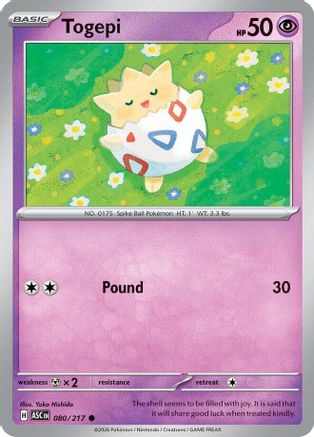 Togepi 080  - Reverse Holofoil ME Ascended Heroes - Common