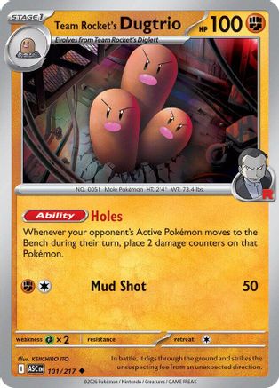 Team Rocket's Dugtrio 101/217  ME Ascended Heroes - Uncommon