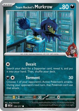 Team Rocket's Murkrow 126  - Reverse Holofoil ME Ascended Heroes - Common