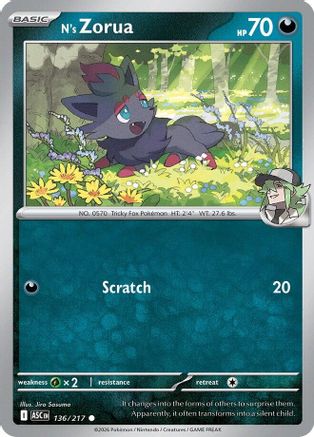 N's Zorua 136  ME Ascended Heroes - Common