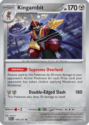 Kingambit 148  - Reverse Holofoil ME Ascended Heroes - Rare
