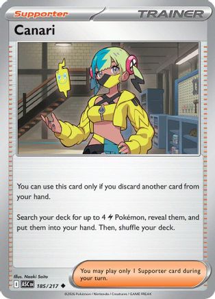 Canari 185/217  - Reverse Holofoil ME Ascended Heroes - Uncommon