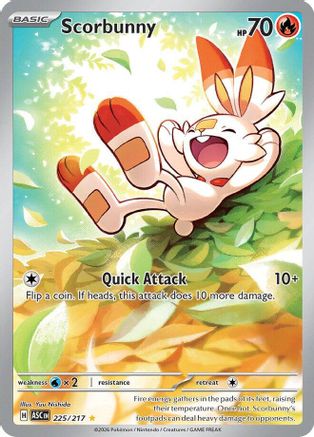 Scorbunny 225/217  - Holofoil ME Ascended Heroes - Illustration Rare