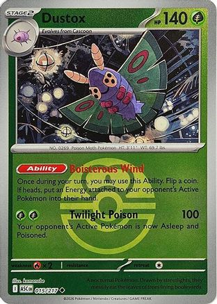 Dustox (Love Ball) 015/217  - Reverse Holofoil ME Ascended Heroes - Uncommon