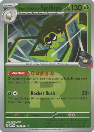 Team Rocket's Spidops (Team Rocket) 019  - Reverse Holofoil ME Ascended Heroes - Rare