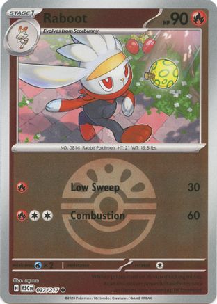 Raboot (Friend Ball) 037  - Reverse Holofoil ME Ascended Heroes - Common