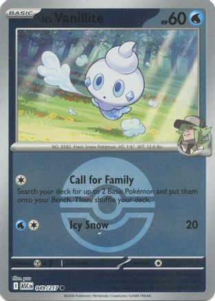 N's Vanillite (Poke Ball) 049  - Reverse Holofoil ME Ascended Heroes - Common