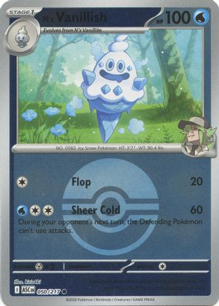 N's Vanillish (Poke Ball) 050  - Reverse Holofoil ME Ascended Heroes - Common