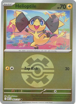 Helioptile (Quick Ball) 063  - Reverse Holofoil ME Ascended Heroes - Common