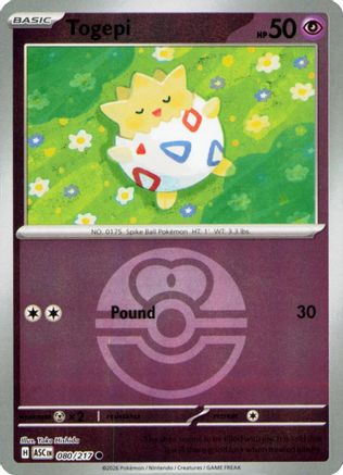 Togepi (Love Ball) 080  - Reverse Holofoil ME Ascended Heroes - Common