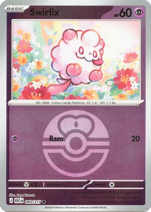 Swirlix (Love Ball) 093  - Reverse Holofoil ME Ascended Heroes - Common