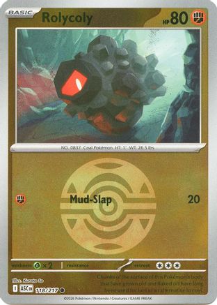 Rolycoly (Dusk Ball) 118  - Reverse Holofoil ME Ascended Heroes - Common