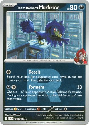 Team Rocket's Murkrow (Team Rocket) 126  - Reverse Holofoil ME Ascended Heroes - Common