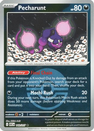 Pecharunt (Poke Ball) 143  - Reverse Holofoil ME Ascended Heroes - Rare