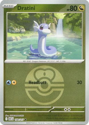Dratini (Love Ball) 150  - Reverse Holofoil ME Ascended Heroes - Common