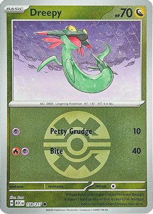 Dreepy (Quick Ball) 158/217  - Reverse Holofoil ME Ascended Heroes - Common