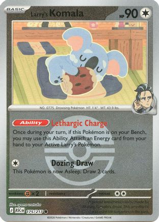 Larry's Komala (Poke Ball) 175  - Reverse Holofoil ME Ascended Heroes - Common