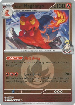 Ethan's Magcargo (Energy Symbol Pattern) 024/217  - Reverse Holofoil ME Ascended Heroes - Rare