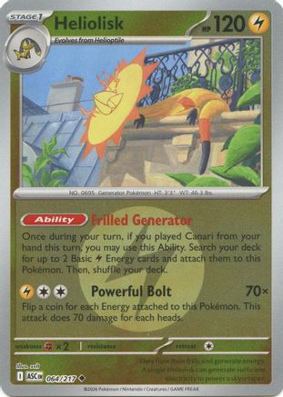 Heliolisk (Energy Symbol Pattern) 064/217  - Reverse Holofoil ME Ascended Heroes - Uncommon