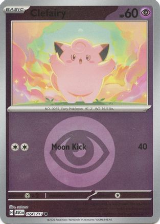 Clefairy (Energy Symbol Pattern) 074  - Reverse Holofoil ME Ascended Heroes - Common