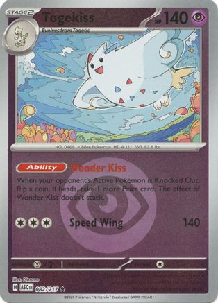 Togekiss (Energy Symbol Pattern) 082/217  - Reverse Holofoil ME Ascended Heroes - Rare