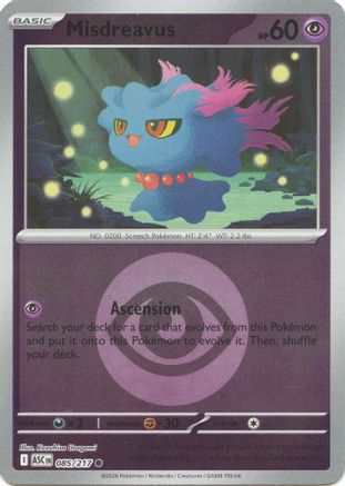 Misdreavus (Energy Symbol Pattern) 085/217  - Reverse Holofoil ME Ascended Heroes - Common