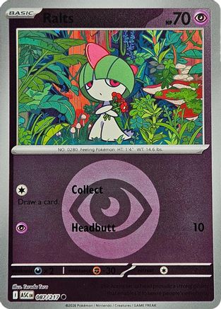 Ralts (Energy Symbol Pattern) 087  - Reverse Holofoil ME Ascended Heroes - Common