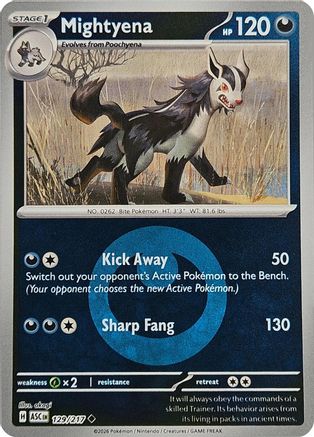 Mightyena (Energy Symbol Pattern) 129/217  - Reverse Holofoil ME Ascended Heroes - Uncommon