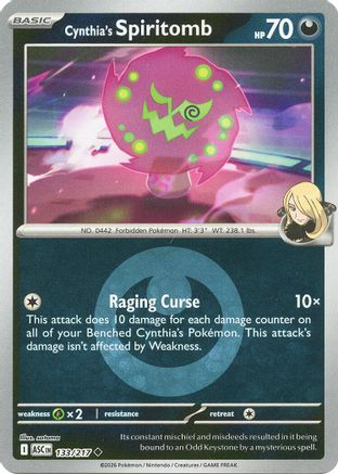 Cynthia's Spiritomb (Energy Symbol Pattern) 133/217  - Reverse Holofoil ME Ascended Heroes - Uncommon