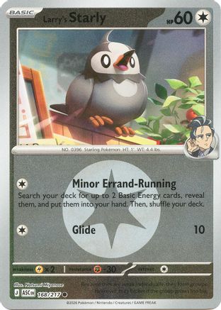 Larry's Starly (Energy Symbol Pattern) 168  - Reverse Holofoil ME Ascended Heroes - Common