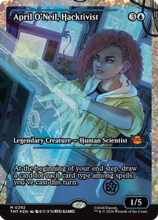 April O'Neil, Hacktivist (0292) (Showcase) (Fracture Foil) (TMT-292) - Teenage Mutant Ninja Turtles Foil