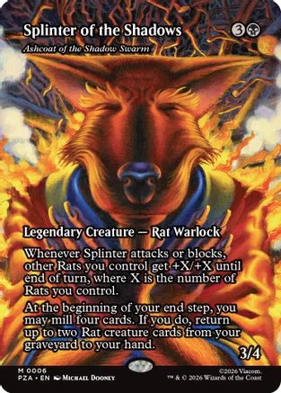 Splinter of the Shadows - Ashcoat of the Shadow Swarm (Borderless) (PZA-006) - Teenage Mutant Ninja Turtles Eternal-Legal Foil
