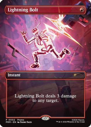Lightning Bolt (Borderless) (UMP-002) - Unique and Miscellaneous Promos Foil