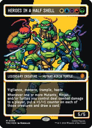 Heroes in a Half Shell (0096) (Borderless) (Surge Foil) (TMC-096) - Commander: Teenage Mutant Ninja Turtles Foil