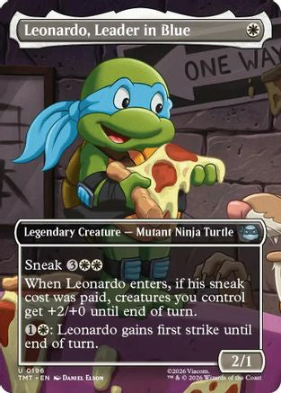 Leonardo, Leader in Blue (Borderless) (TMT-196) - Teenage Mutant Ninja Turtles Foil