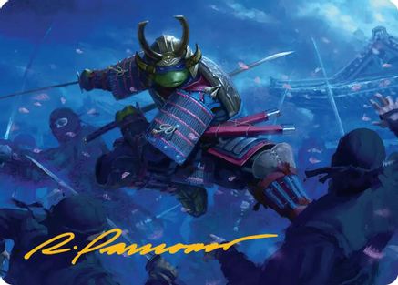 Leonardo, Sewer Samurai Art Card (1/54) (Gold-Stamped Signature) (ASTMT-001) - Art Series: Teenage Mutant Ninja Turtles
