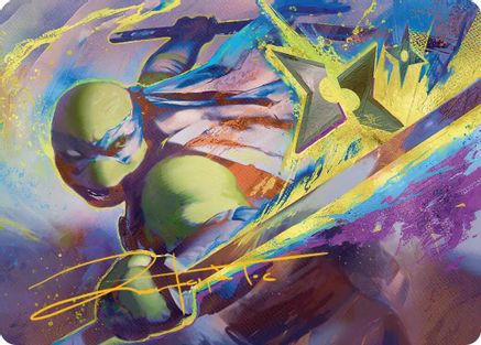 Leonardo's Technique Art Card (Gold-Stamped Signature) (ASTMT-002) - Art Series: Teenage Mutant Ninja Turtles
