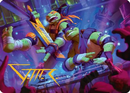 Mikey & Don, Party Planners Art Card (Gold-Stamped Signature) (ASTMT-015) - Art Series: Teenage Mutant Ninja Turtles