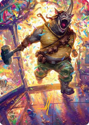 Rocksteady, Rowdy Rhino Art Card (Gold-Stamped Signature) (ASTMT-054) - Art Series: Teenage Mutant Ninja Turtles