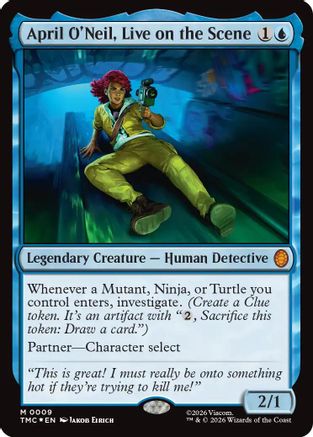 April O'Neil, Live on the Scene (Surge Foil) (TMC-009) - Commander: Teenage Mutant Ninja Turtles Foil