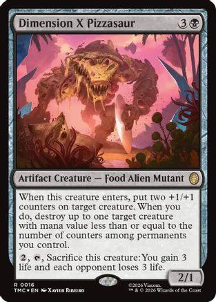 Dimension X Pizzasaur (Surge Foil) (TMC-016) - Commander: Teenage Mutant Ninja Turtles Foil
