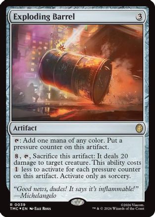 Exploding Barrel (Surge Foil) (TMC-039) - Commander: Teenage Mutant Ninja Turtles Foil