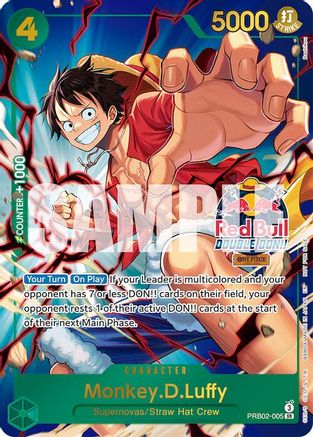 Monkey.D.Luffy (Red Bull Double Don!!) (Winner) (PRB02-005) - One Piece Promotion Cards Foil