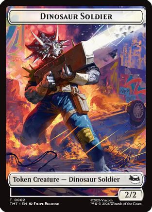Dinosaur Soldier // Copy Double-Sided Token (TMT-2 // 1) - Teenage Mutant Ninja Turtles Foil