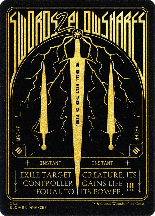 Swords to Plowshares (Foil Etched) (Gold) (SLD-364) - Secret Lair Drop Foil